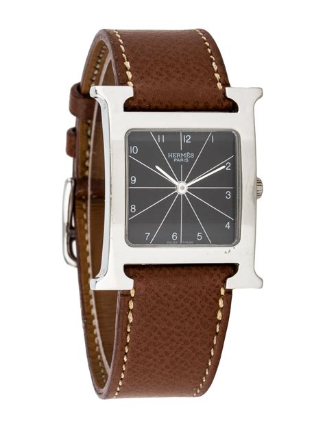 hermes watch back quartz|Hermes heure h watch straps.